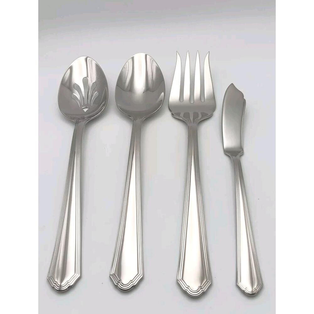 Lenox Archway 4 Piece Serving Hostess Set 18/10 Stainless Flatware Vietnam New